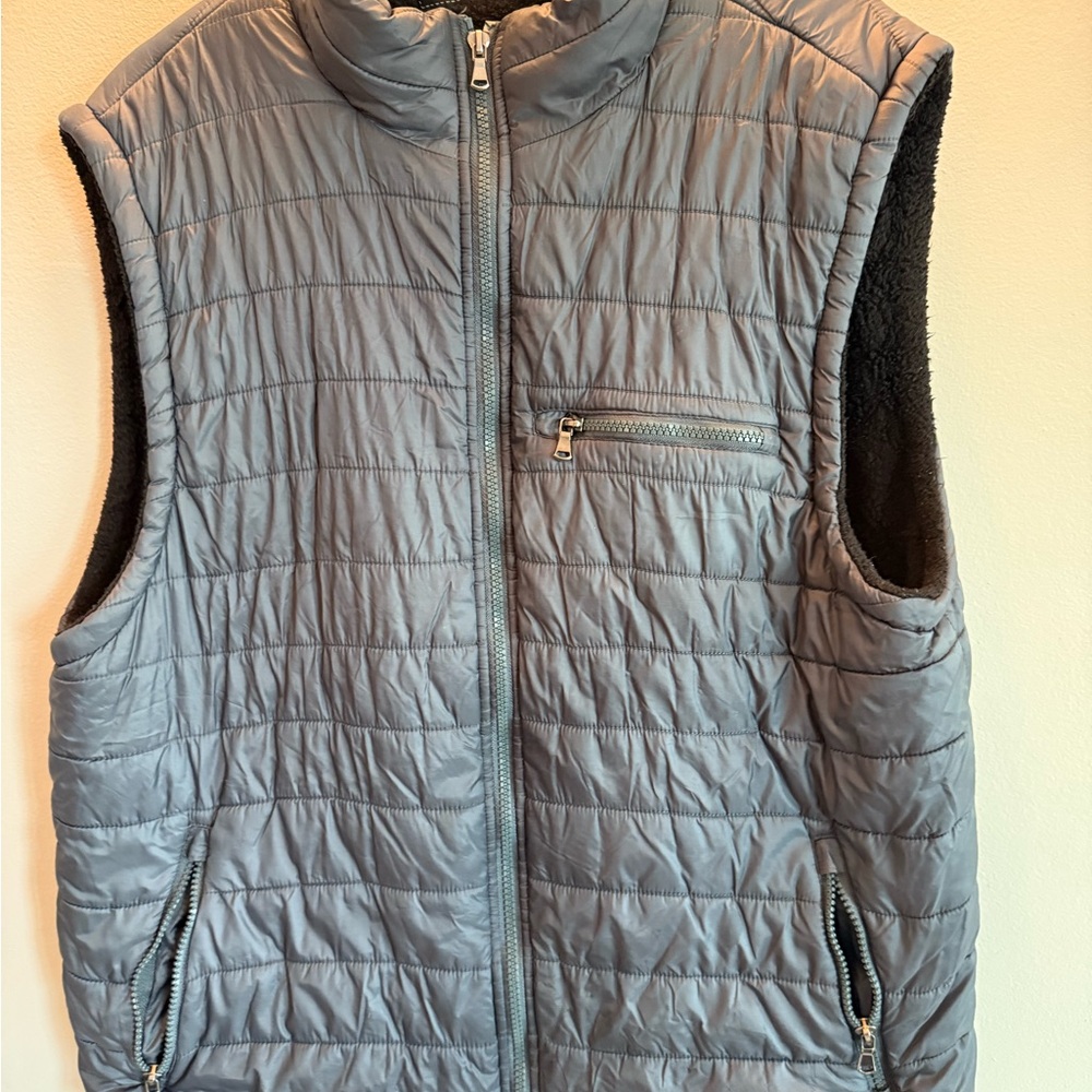 Men's Gray Quilted Vest 3x